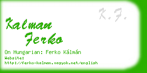 kalman ferko business card